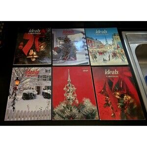 Ideals 6 Christmas Holiday Paperback Books Poems Articles Illustrated 1968-1997